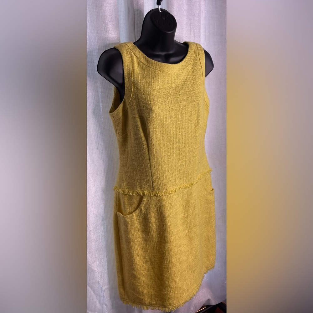 Calvin Klein Yellow Tweed Sheath Dress